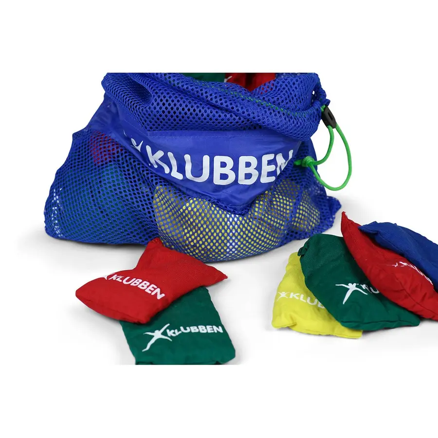 Erteposer i nett (32 stk) Bag med 32 stk erteposer i fire farger 