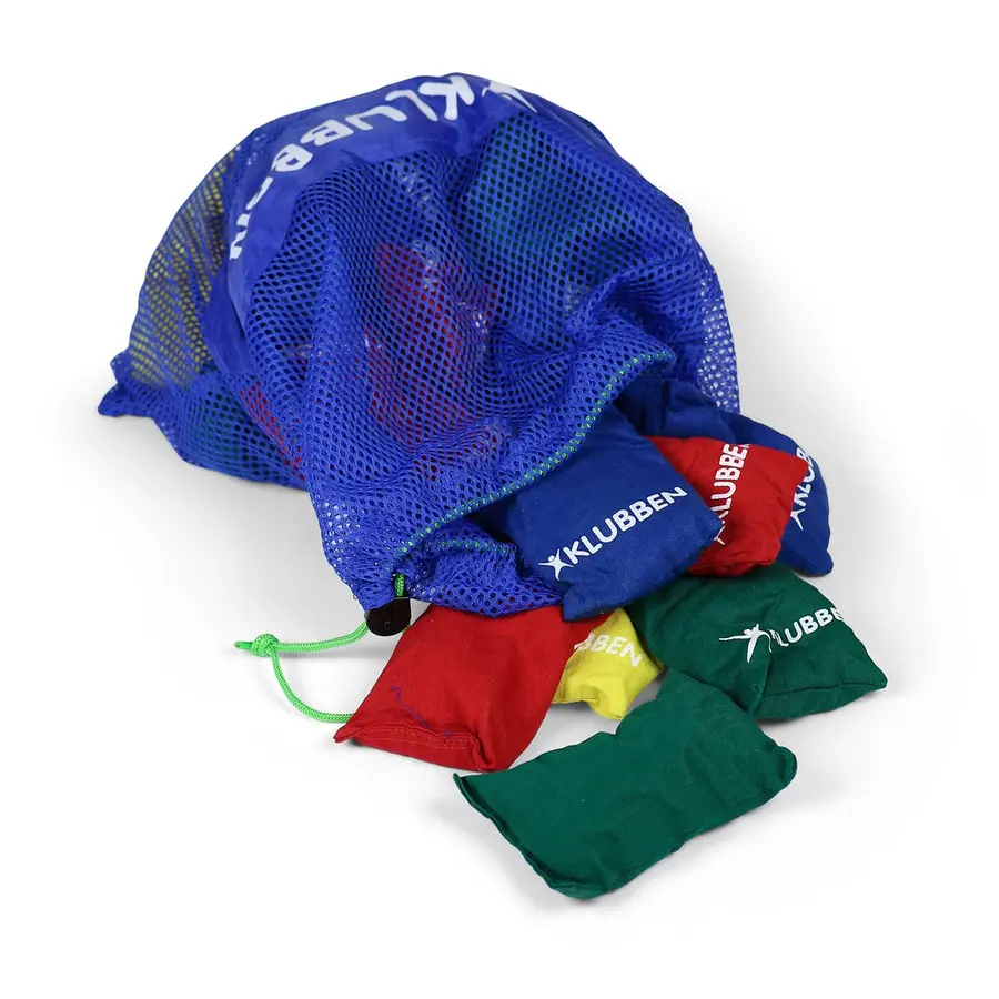 Erteposer i nett (32 stk) Bag med 32 stk erteposer i fire farger 