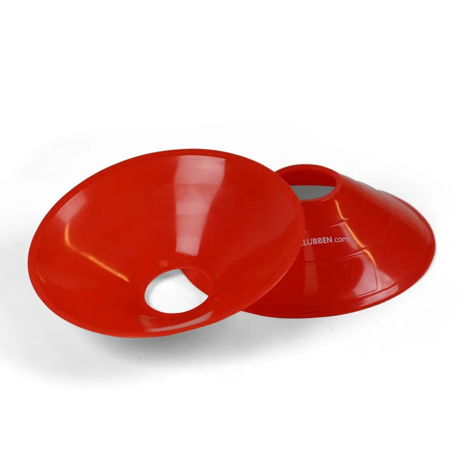 Markeringskoner | röda | 50 st Låga koner | D: 19 cm | H: 5 cm 