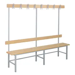 Omkl&#228;dningsb&#228;nk med ryggst&#246;d och h&#228;ngare Pris /  m