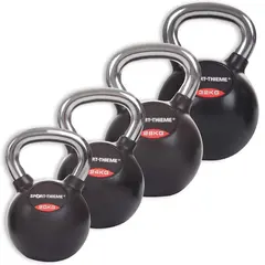 Kettlebells Gummiert Glatt kromhåndtak 4 stk | 20 til 32 kg