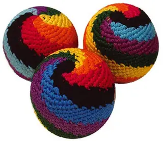 Jponglerinsbollar  Rasta Rainbow 3 st. Hacky sack