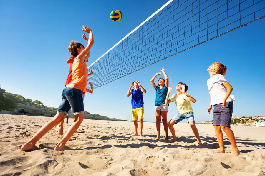 Beachvolleyboll set SunVolley LC 600 Beachvolleybollnät 6 m | Stolpar | Bag 