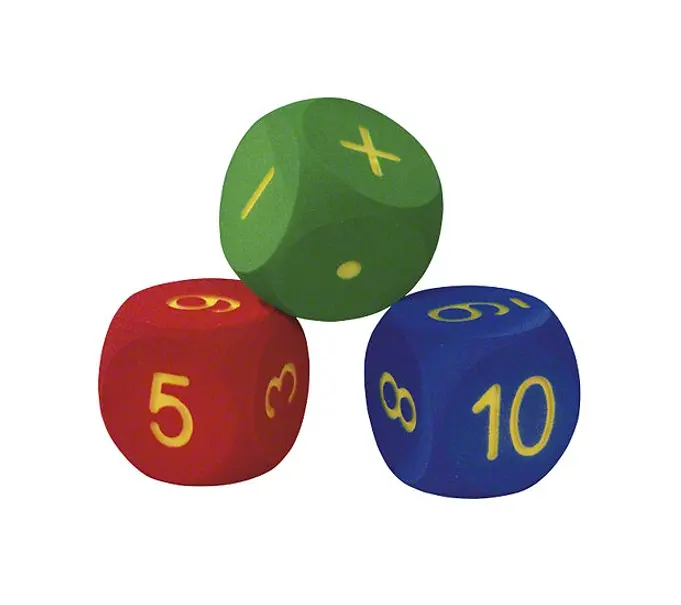 Terninger til matematikk 3 stk | 16 cm skumterninger 