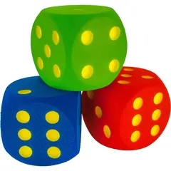 Terninger i skum (3) 3 stk | 16 cm skumterning