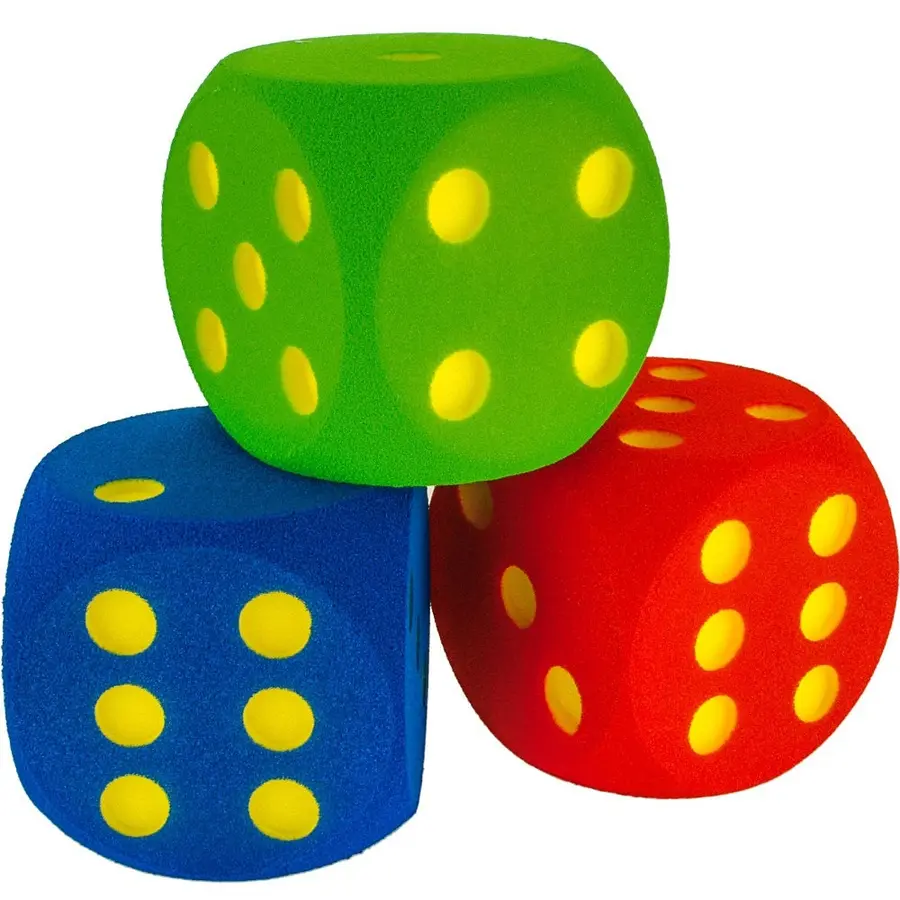 Terninger i skum (3) 3 stk | 16 cm skumterning 