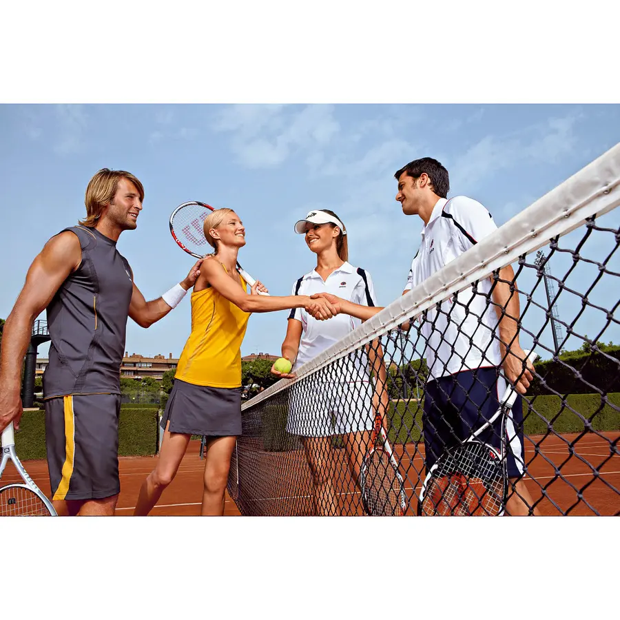 Tennisnät Court Royal Double Row 12,8 m | 6 dubbla maskrader | Kantband 