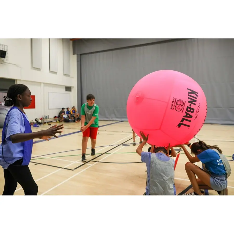 KIN-BALL Spelboll rosa Kinboll 122 cm | Stor svävande boll 