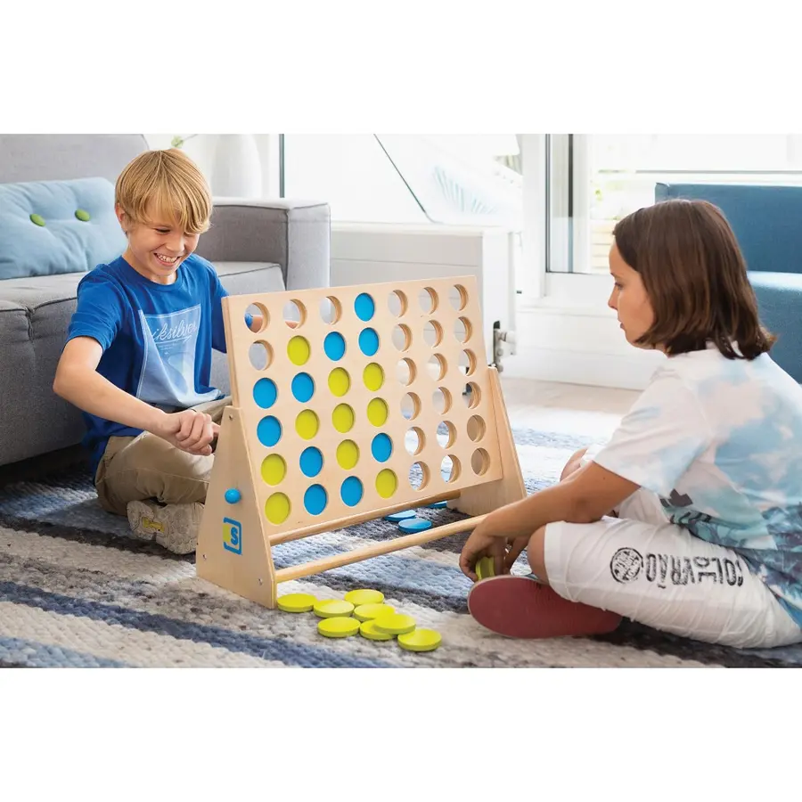 4 i rad Deluxe 57x39 cm Stort fyra i rad spel i trä 