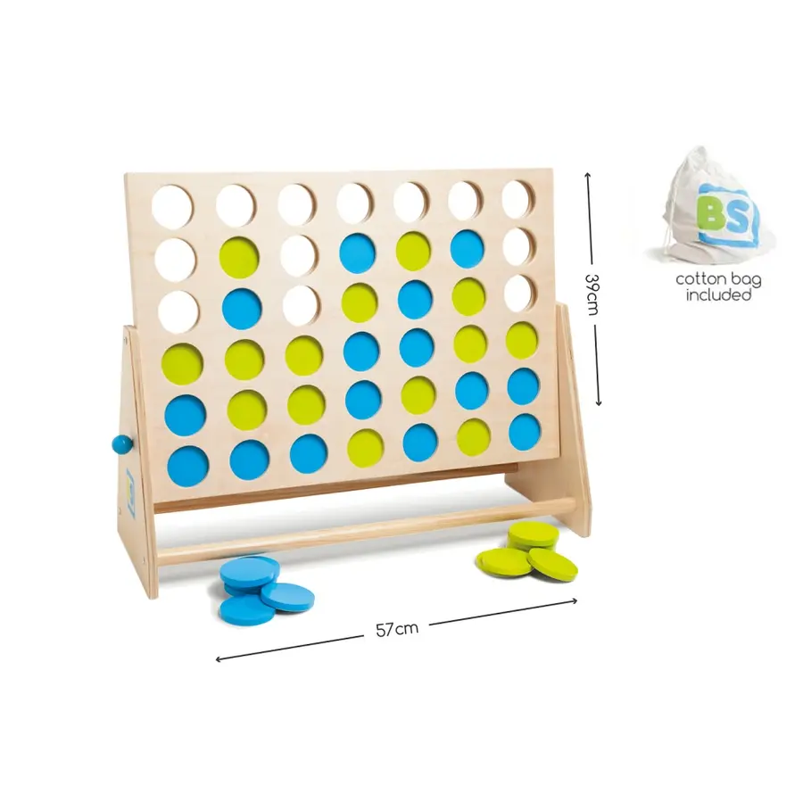 4 i rad Deluxe 57x39 cm Stort fyra i rad spel i trä 