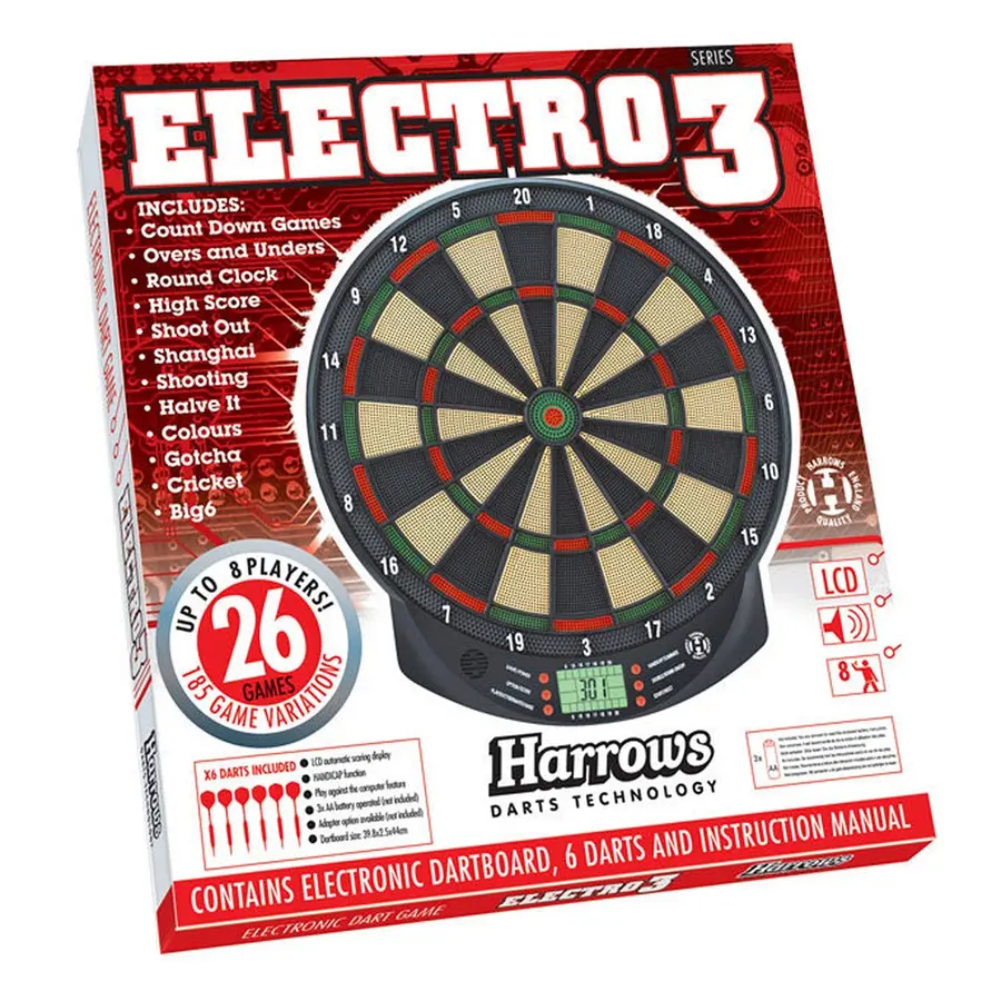 Darttavla Harrows Elektroniskt 3 Inklusive 6 pilar! 