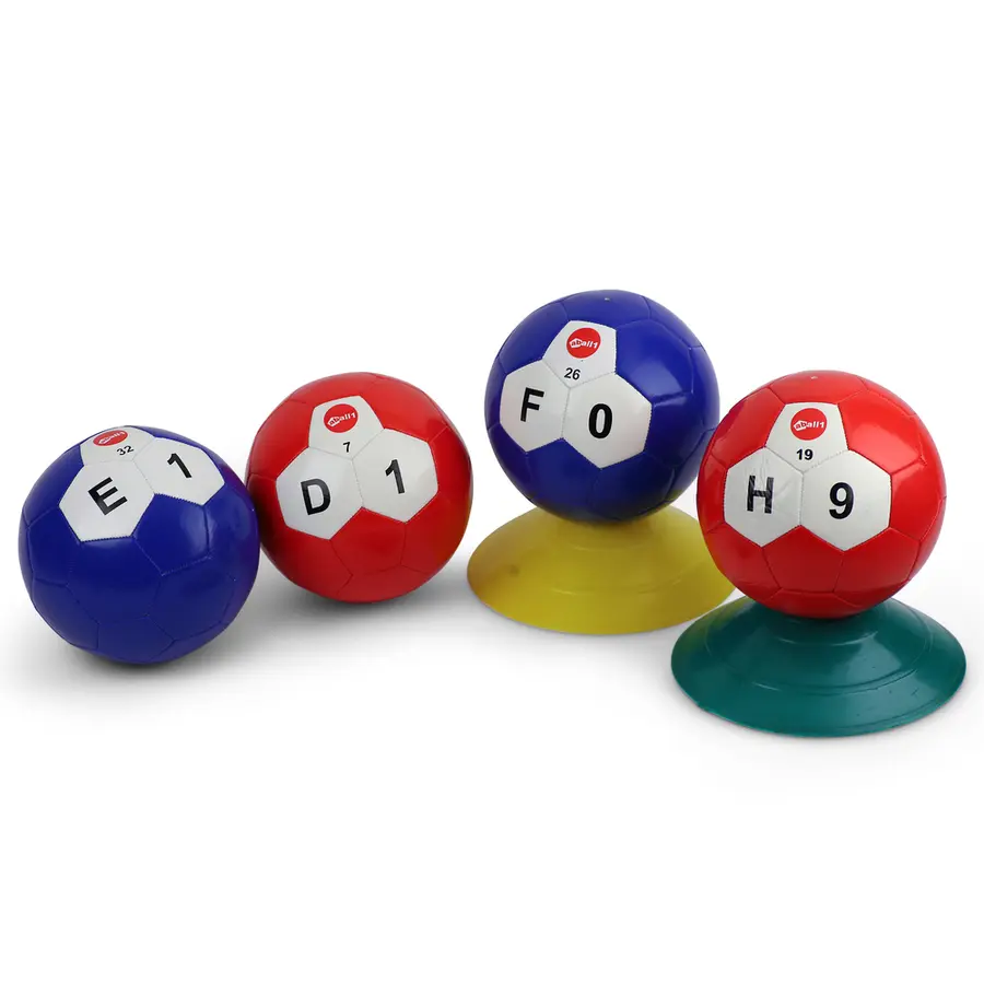 Aball1 set | 50 bollar Tal- och bokstavsbollar | Norskt alfabet 