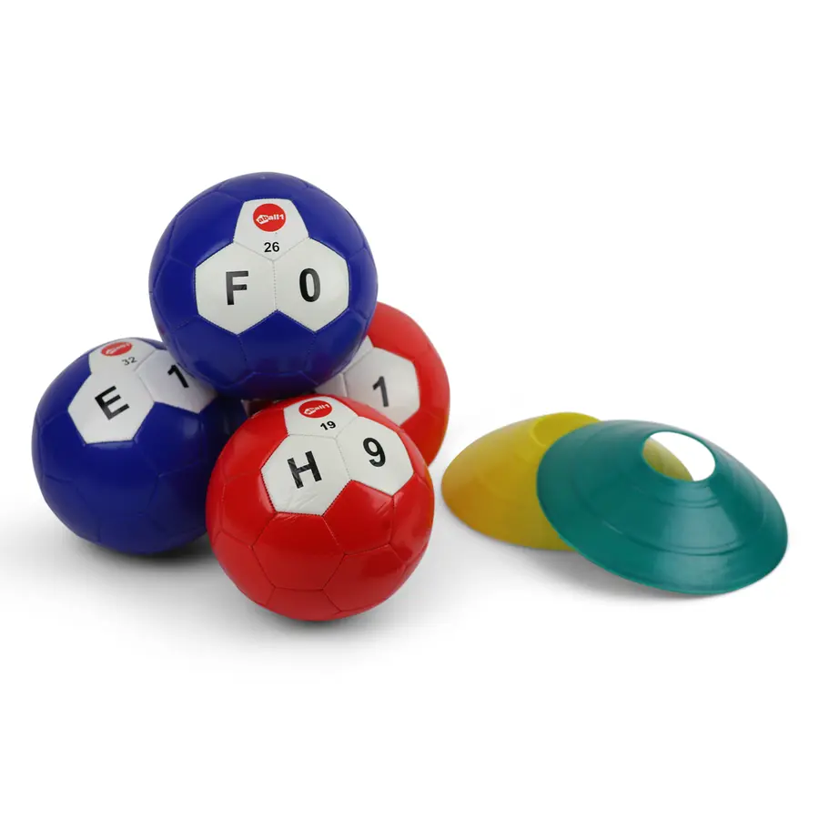 Aball1 set | 50 bollar Tal- och bokstavsbollar | Norskt alfabet 
