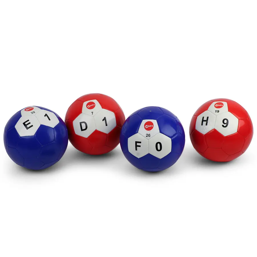 Aball1 set | 50 bollar Tal- och bokstavsbollar | Norskt alfabet 