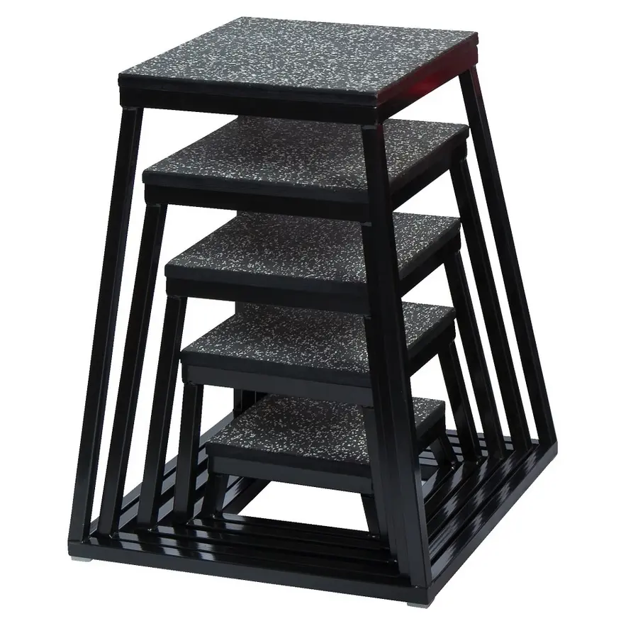 Plyo Box i metall | Set med 5 st. 5 olika höjder 