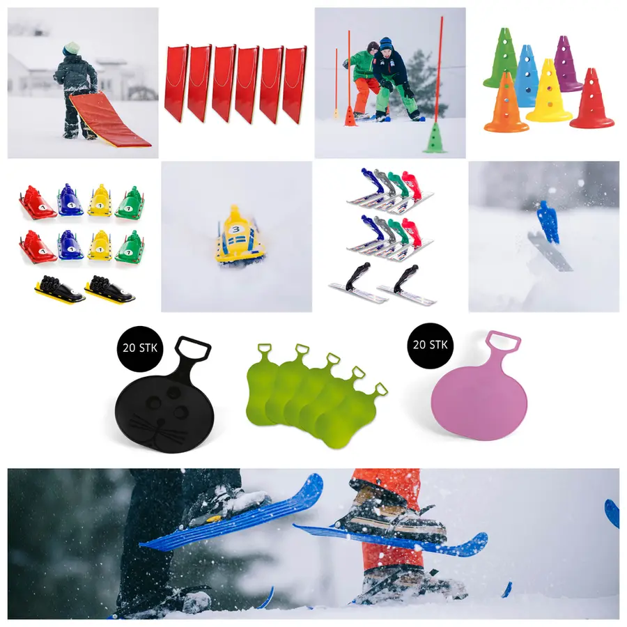 Vinterpaket med skidor och åkmattor Vinteraktivitet på skolgården 