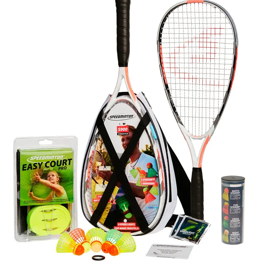 Speedminton® S900 Set 2 rack | 5 bollar| Easy Court Pro| Väska 
