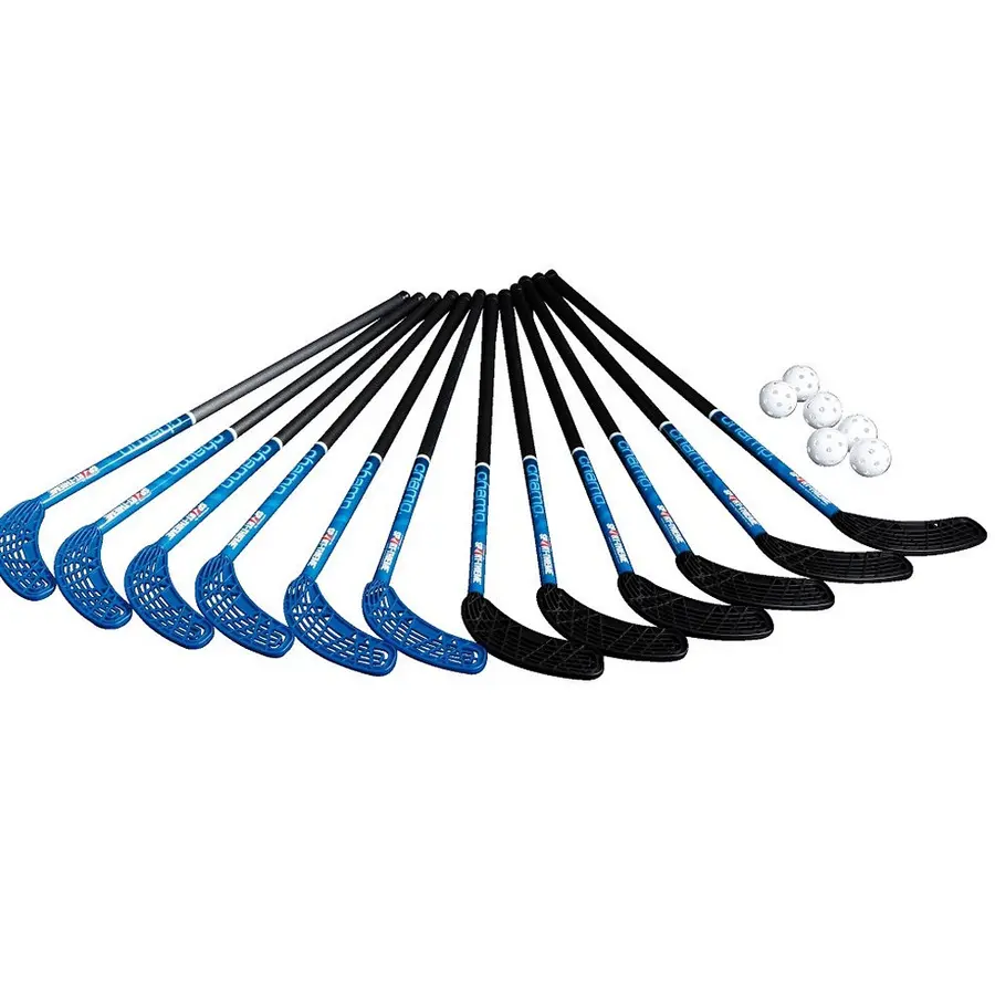 Innebandyset Champ 95 cm 12 innebandyklubbor | 6 bollar | 1 väska 