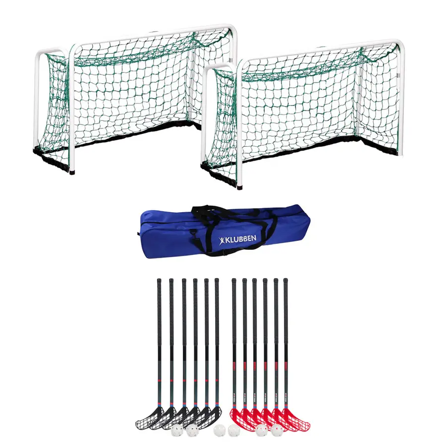 Innebandysett Rush 95 cm med mål 12 køller | 6 balller | 2 mål | 1 bag 
