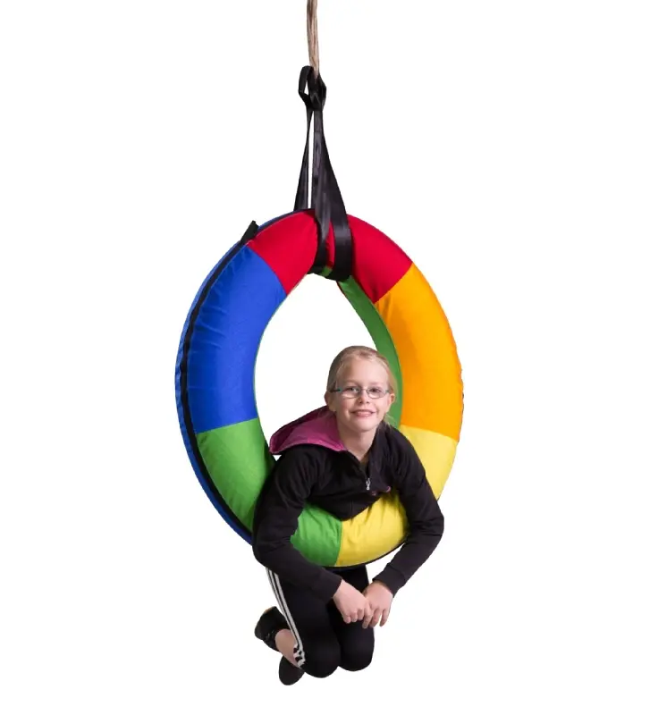 Färgglad ringgunga i tyg Diameter 135 cm 