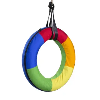 F&#228;rgglad ringgunga i tyg Diameter 135 cm