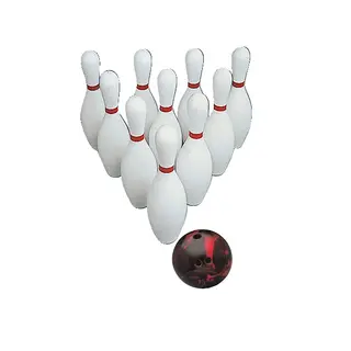 Bowlingspel med klot 10 okrossbara käglor