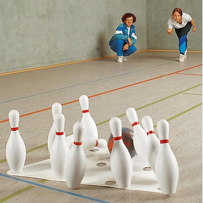 Bowlingsett i plast 37,5 cm bowlingkjegler og bowlingkule 