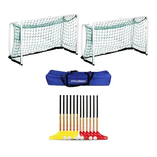 Innebandyset  Kids Mini 70 cm med mål 12 klubbor | 6 bolllar | 2 mål | 1 väska