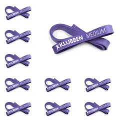 Powerband - lång, runt träningsband 10 st | Medium | Lila