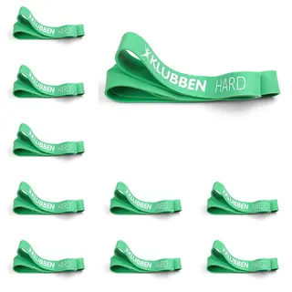 Powerband - lång, runt träningsband 10 st | Hård | Grön