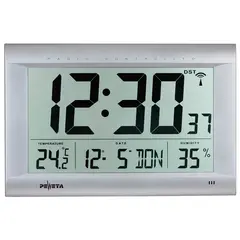 Peweta digital radiostyrd väggklocka Med extra stor LCD-display