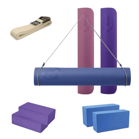 Yoga-Mad® Yogapaket Yogamatta | Yogablock | Yogabälte
