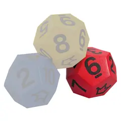 T&#228;rning 12-sidor med tal och joker 1 st | 20 cm | R&#246;d