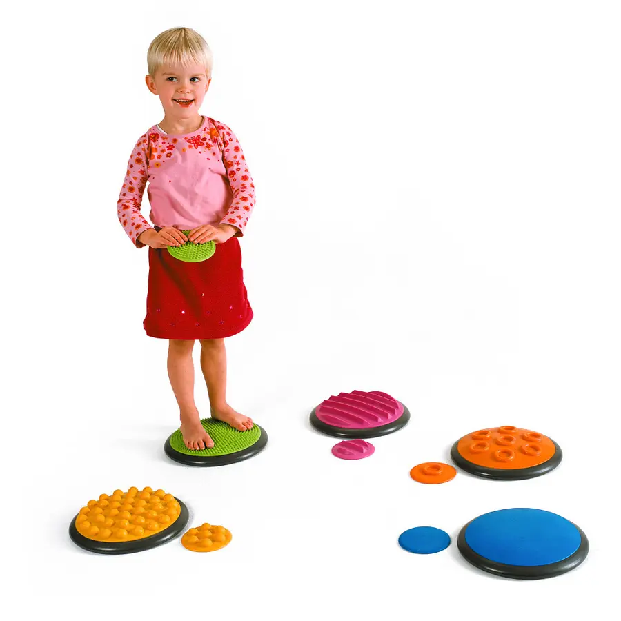 Gonge Taktilt Spill | Sett 1 5 store og 5 små taktile skiver 