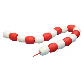 Lina m plastflöten tätt i tätt (1 meter) Röda och vita plastflöten