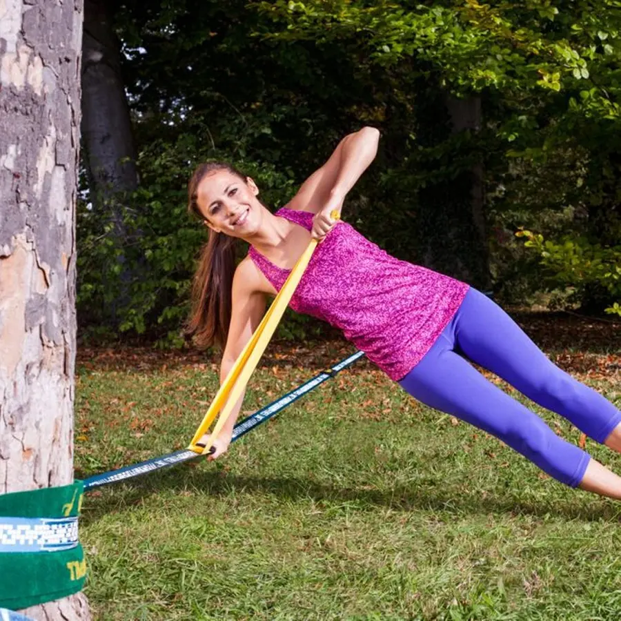 Gibbon® Slack Rack Fitness Edition Slackline komplett på stativ 