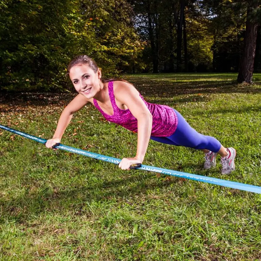 Gibbon® Slack Rack Fitness Edition Slackline komplett på stativ 