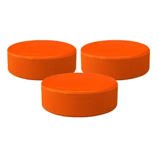 Ishockey puck Orange | 3 st. Syns b&#228;ttre &#228;n svart puck!