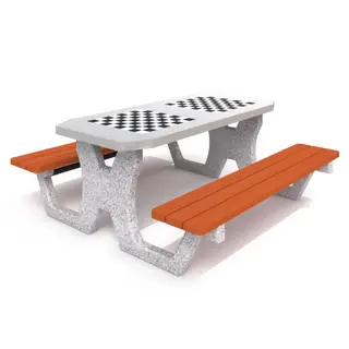 Schackbord i betong B&#228;nk med schack f&#246;r 4 st spelare