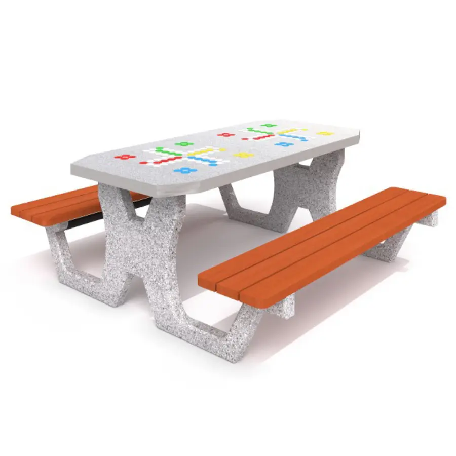 Schackbord i betong Bänk med schack för 4 st spelare 