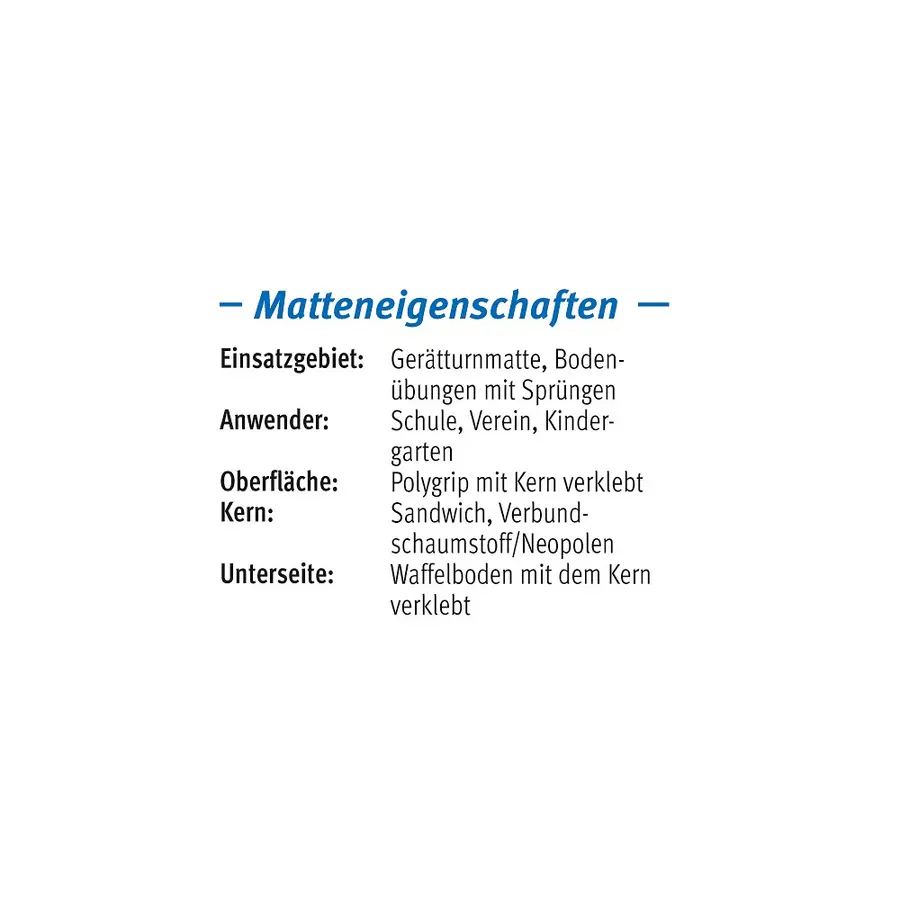 Gymnastikmatta Superlätt Blå Kategori 3 | 150x100x6 cm 