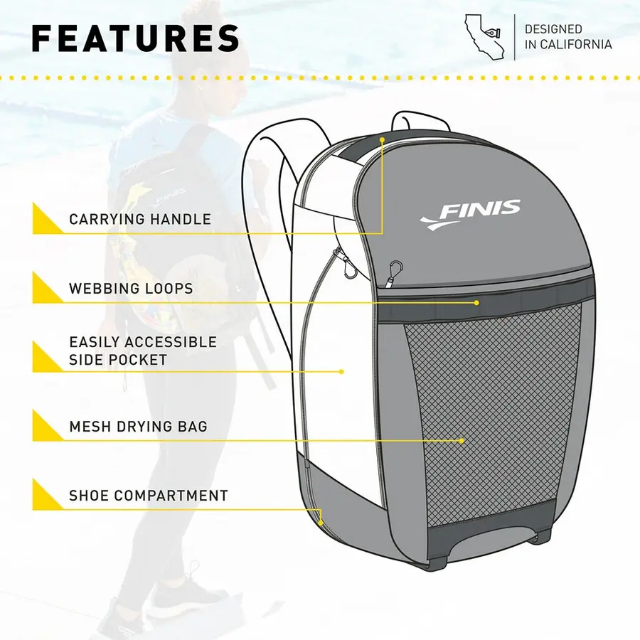 Finis Rival Swim Backpack Svart - Ryggsäck - 32 liter 