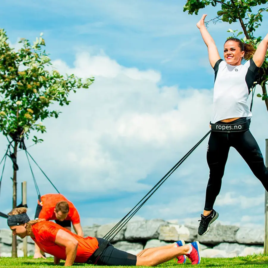 R.O.P.E.S Bungee Duo Trainer PRO Medium Set med 12 st Bungee band  - medium 