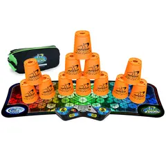 Speed Stacks Komplett Set | Orange 12 st koppar | Matta | Timer | Bag