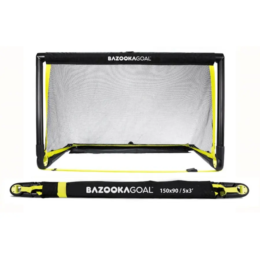 BazookaGoal XL | 150X90 cm | ihopfällbar Fotbollsmål för smålagsspel - 3 manna 