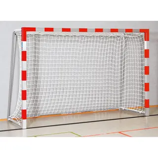 Handbollsm&#229;l inomhus 3 x 2 m Sammanskruvade h&#246;rn R&#246;tt Silver