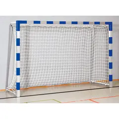 Handbollsm&#229;l inomhus 3 x 2 m Sammanskruvade h&#246;rn Bl&#229; Silver