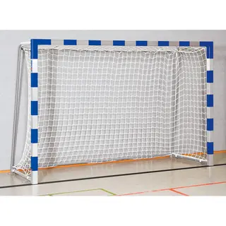 Handbollsm&#229;l inomhus 3 x 2 m Sammanskruvade h&#246;rn Bl&#229; Silver