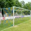 Fotbollsm&#229;l 7,32x2,44 m Stadion Silver 11 manna | Med stolpar och markhylsor
