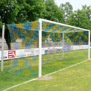 Fotballm&#229;l 7,32x2,44 m Stadion hvitt Integrert nettfeste